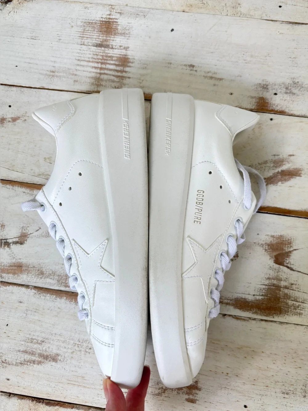 Golden Goose Pure-Star Bio-Based Sneakers white 38 vegan luxury minimalist EUC